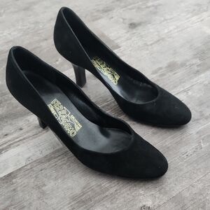 Salvatore Ferragamo Black Suede Heels